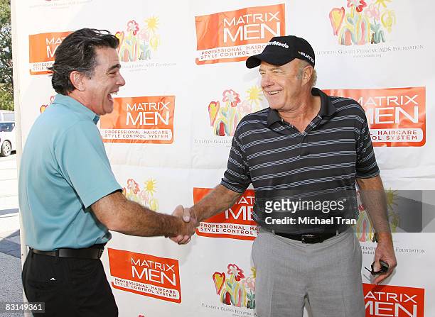 Peter Gallagher and James Caan arrive at the 9th Annual Elizabeth Glaser Pediatric AIDS Foundation Celebrity Golf Classic held at Lakeside Golf Club...