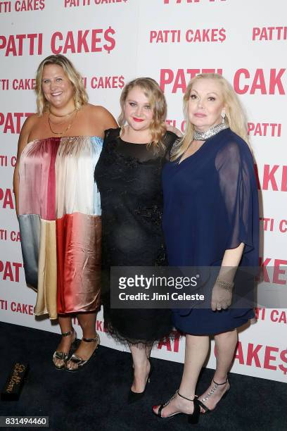 Bridget Everett, Danielle MacDonald and Cathy Moriarity attend the New York premiere of "Patti Cake$" at Metrograph on August 14, 2017 in New York...