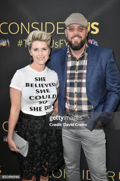 Rachel Sullivan and Chris Sullivan attend An Evening with "This Is Us" - Red Carpet & Panel Discussion at Paramount Studios on August 14, 2017 in Los...