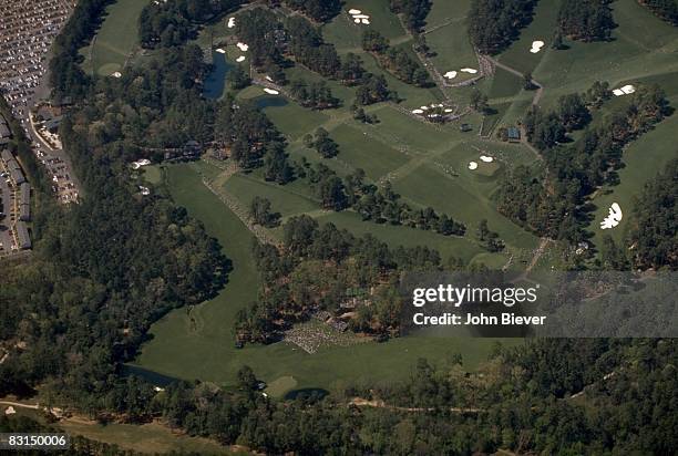 Aerial scenic view of Amen Corner : No. 11, No. 12, and No. 13 on Sunday at Augusta National. Augusta, GA 4/14/1996 CREDIT: John Biever