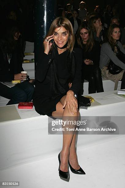 Carine Roitfeld attends the Stella McCartney fashion show during Paris Fashion Week at Carreau du Temple on October 2, 2008 in Paris, France.