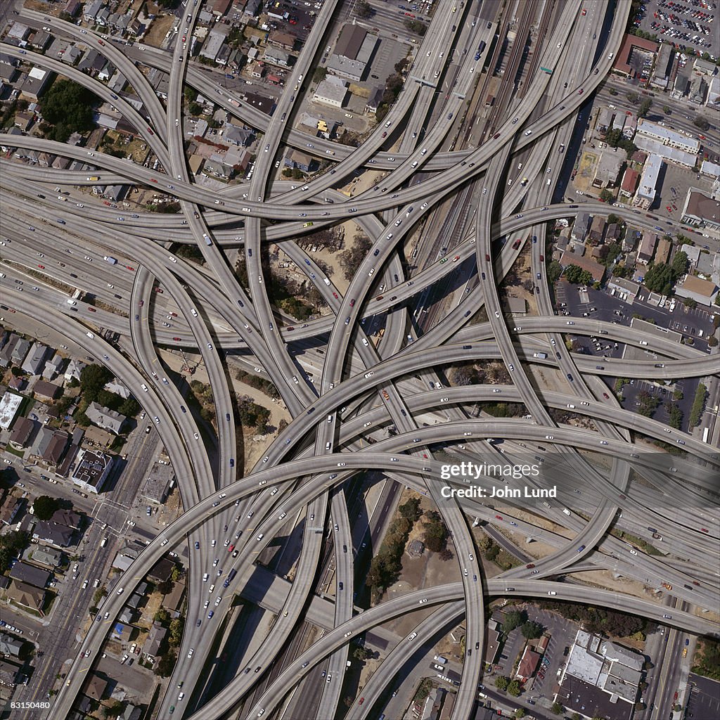 Highway Superstack Exaggerated Complex Freeway Interchanges High-Res Stock Photo - Getty ...