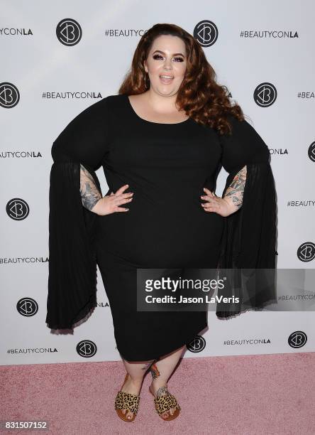 Model Tess Holliday attends the 5th annual Beautycon festival at Los Angeles Convention Center on August 13, 2017 in Los Angeles, California.