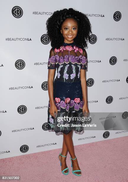 Actress Skai Jackson attends the 5th annual Beautycon festival at Los Angeles Convention Center on August 13, 2017 in Los Angeles, California.