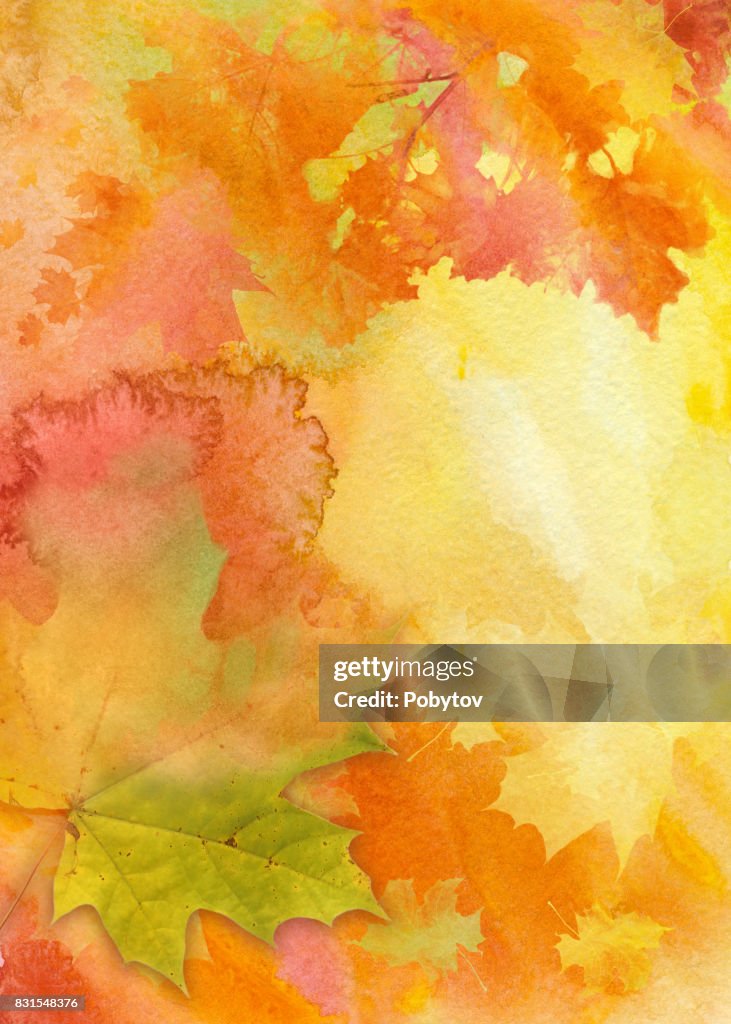 Watercolor autumn background