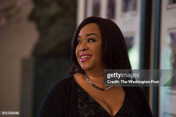 Shonda Rhimes, writer/producer arrives at the White House for a state dinner with the Japan's Prime Minister Shinzo Abe and his wife Akie hosted by...