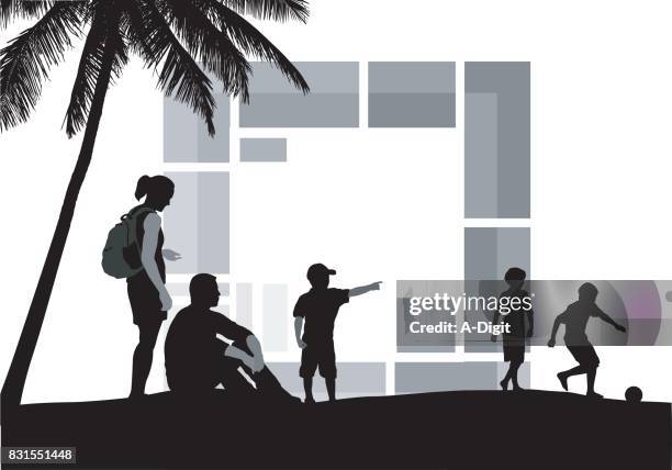 enjoy the sun beach - woman-watching-football-clip-art stock illustrations