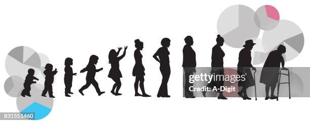 natural aging - aging process stock illustrations