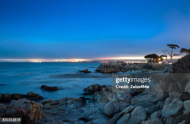 beautiful pacific grove at twilight - pacific grove stock pictures, royalty-free photos & images