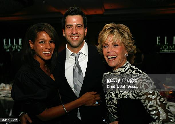 Simone Bent, Troy Garity, and actress Jane Fonda attend ELLE Magazine's 15th Annual Women in Hollywood Tribute held at The Four Seasons on October 6,...