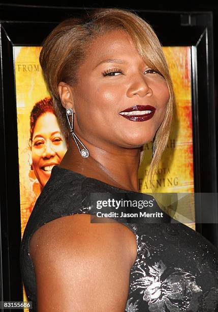 Actress Queen Latifah arrives at the Fox Searchlight premiere of "The Secret Life of Bees" on October 6, 2008 in Beverly Hills, California.