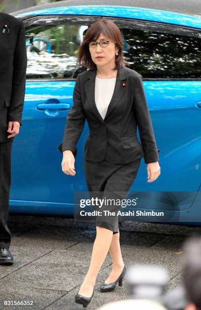 Former Defense Minister Tomomi Inada visits Yasukuni Shrine on the 72nd anniversary of Japan's WWII surrender on August 15, 2017 in Tokyo, Japan....