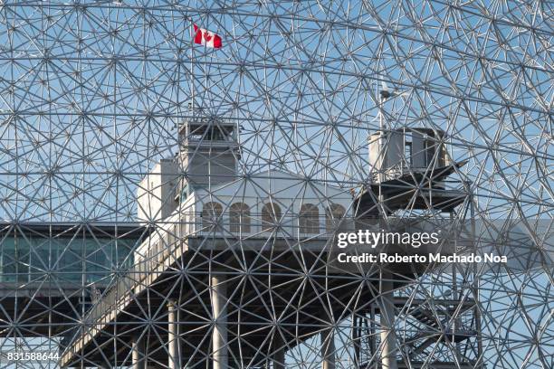 The Biosphere. The famous place is a museum dedicated to the environment. It is located at Parc Jean-Drapeau, on Saint Helen's Island.