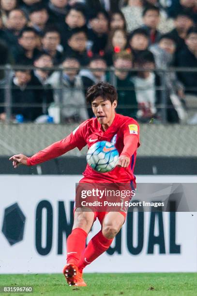 Hong Jeongho of Korea Republic in action during their 2018 FIFA World Cup Russia Final Qualification Round Group A match between Korea Republic and...