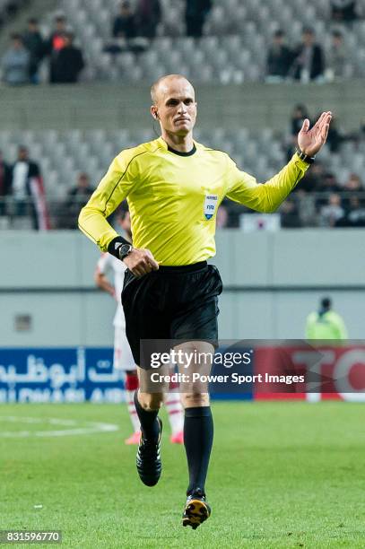 Referee Adham Makhadmeh in action during their 2018 FIFA World Cup Russia Final Qualification Round Group A match between Korea Republic and Syria on...