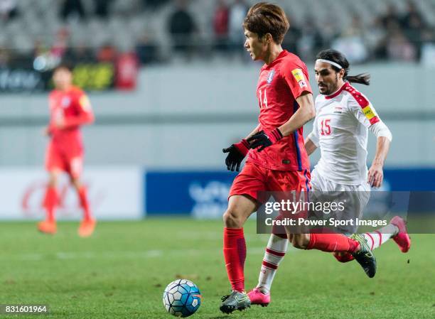 Han Kookyoung of Korea Republic in action during their 2018 FIFA World Cup Russia Final Qualification Round Group A match between Korea Republic and...