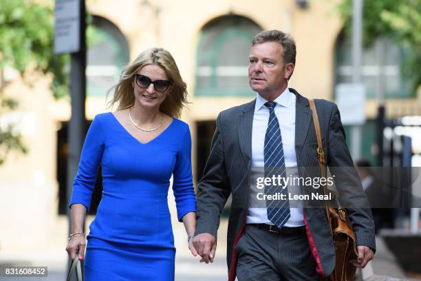 Conservative MP Craig Mackinlay arrives at Southwark Crown Court with his wife Kati, ahead of the trial into charges of illegal election spending...