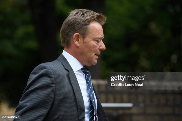 Conservative MP Craig Mackinlay arrives at Southwark Crown Court ahead of the trial into charges of illegal election spending during the 2015 general...