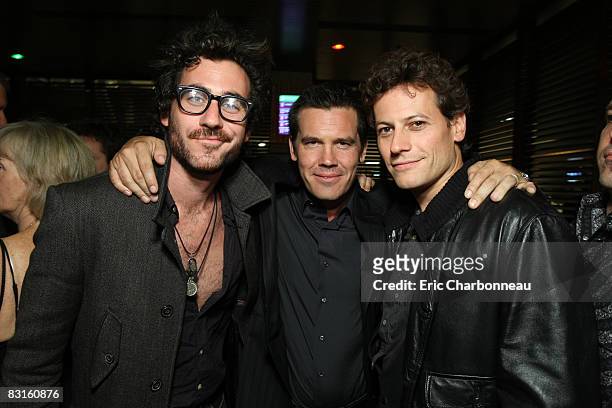 Bryn Mooser, Josh Brolin and Ioan Gruffudd at the Los Angeles Screening of Lionsgate's "W" on October 06, 2008 at the Landmark Theatres in Los...