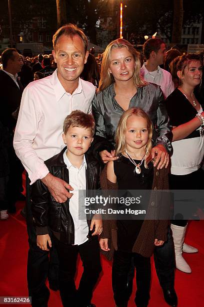 Jason Donovan and Angela Malloch attend the UK premiere of 'High School Musical 3' at the Empire cinema, Leicester Square on October 7, 2008 in...