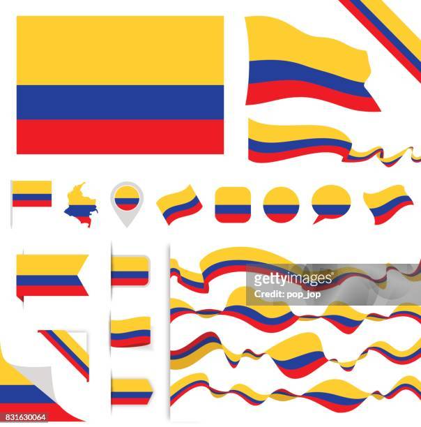 n0605 - turkey - flag set - colombia stock illustrations