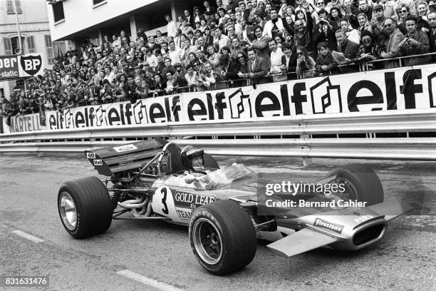 Jochen Rindt, Lotus-Ford 49B, Grand Prix of Monaco, Monaco, 10 May 1970. A very happy Jochen Rindt after his last lap, last corner victory over Jack...