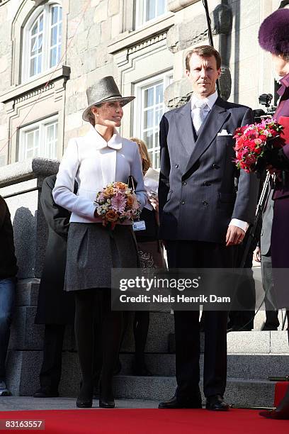 Princess Marie of Denmark and Prince Joachim of Denmark attend the opening of the Folketingets parliamentary session at Christiansborg Castle on...