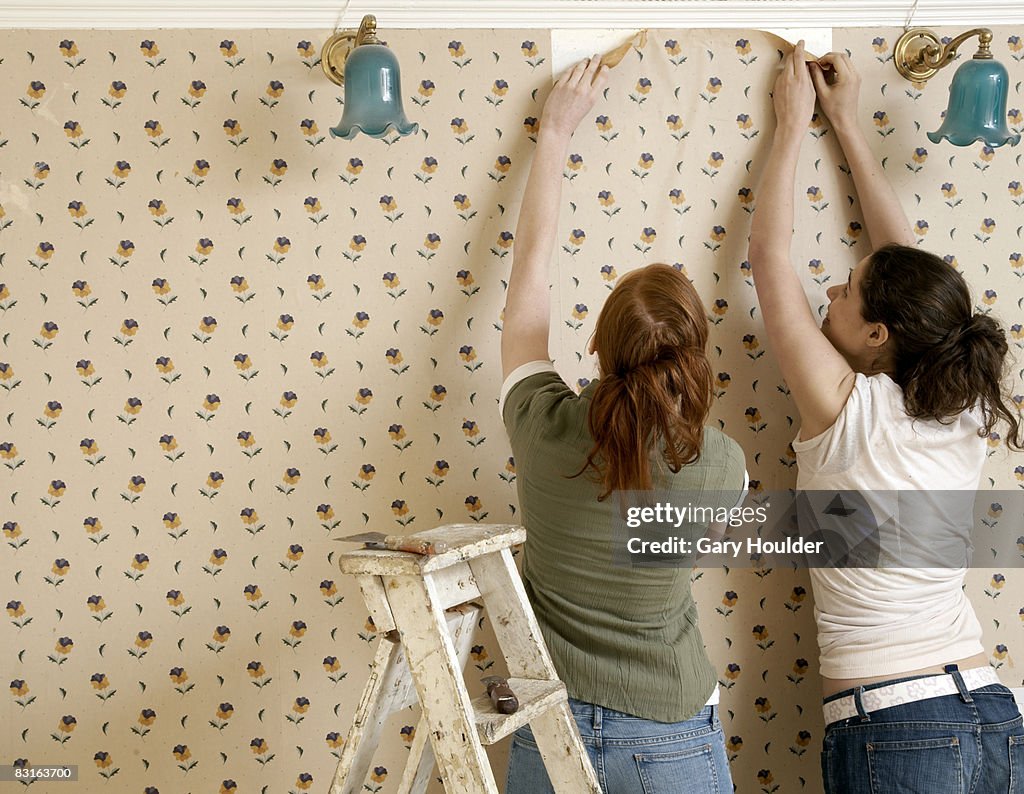 Friends beginning to remove wallpaper