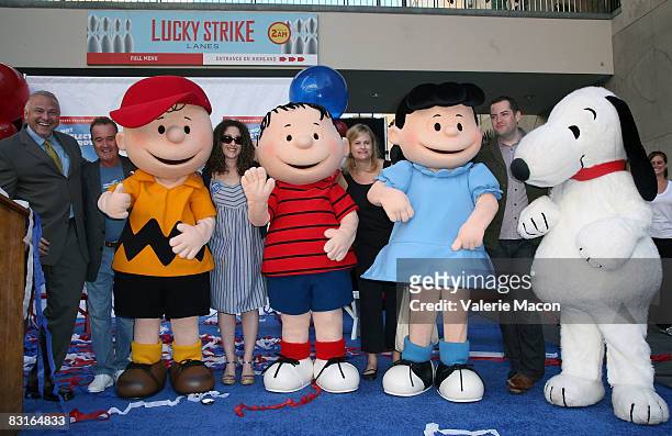 Charlie Brown, Linus, Lucy Van Pelt and Snoopy attend Warner Home Video's DVD Release of "You're Not Elected, Charlie Brown" October 7, 2008 in...