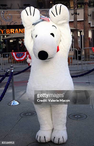 Snoopy attends Warner Home Video's DVD Release of "You're Not Elected, Charlie Brown" October 7, 2008 in Hollywood, California.