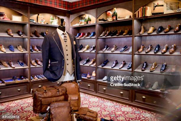 luxury clothing shop for men - menswear stock pictures, royalty-free photos & images