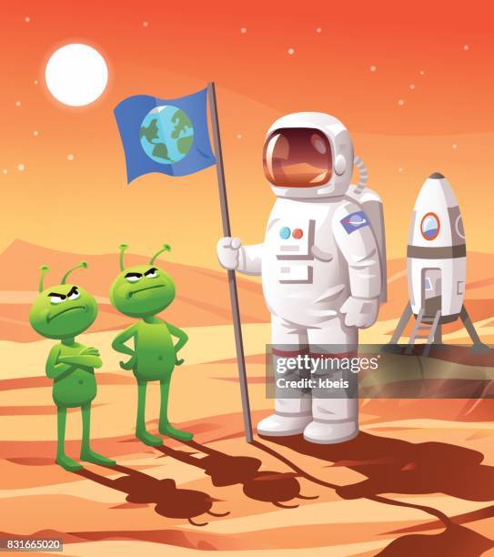 illustrations, cliparts, dessins animés et icônes de colonisation de mars - mission spatiale