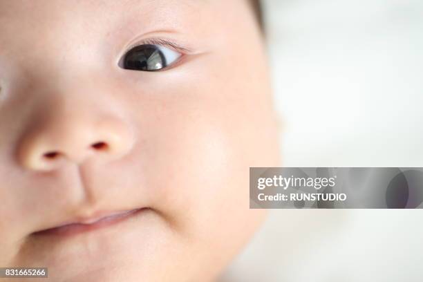 close up of babys eye - one baby girl only stock pictures, royalty-free photos & images