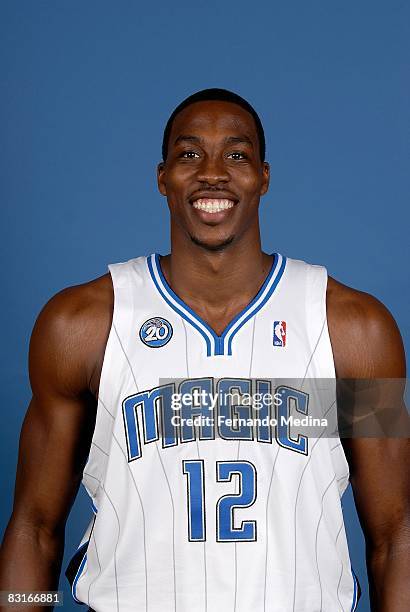 Dwight Howard of the Orlando Magic poses for a portrait on NBA Media Day on September 29, 2008 at the RDV Sportsplex in Maitland, Florida. NOTE TO...