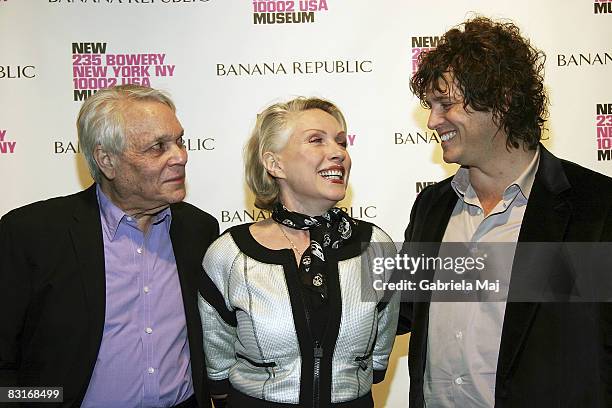 Jeweler John Reinhold, Singer Debbie Harry and Tony Just attend the "Live Forever: Elizabeth Peyton" preview at The New Museum on October 7, 2008 in...