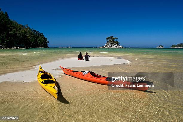 new zealand, abel tasman national park. kayaking. - abel tasman national park stock pictures, royalty-free photos & images