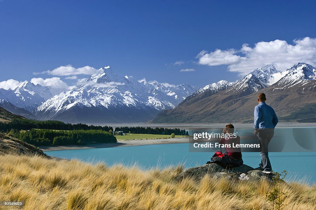 New Zealand, Lake Pukaki and Mount Cook.