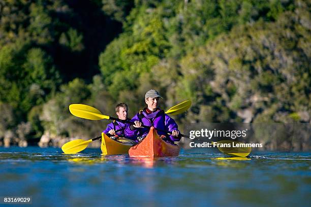 new zealand, abel tasman np. kayaking - abel tasman national park stock pictures, royalty-free photos & images