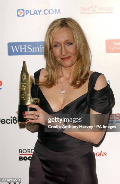 Harry Potter author JK Rowling wins the Book of the Year at the British Book Awards for Harry Potter and the Half Blood Prince, at Grosvenor House...