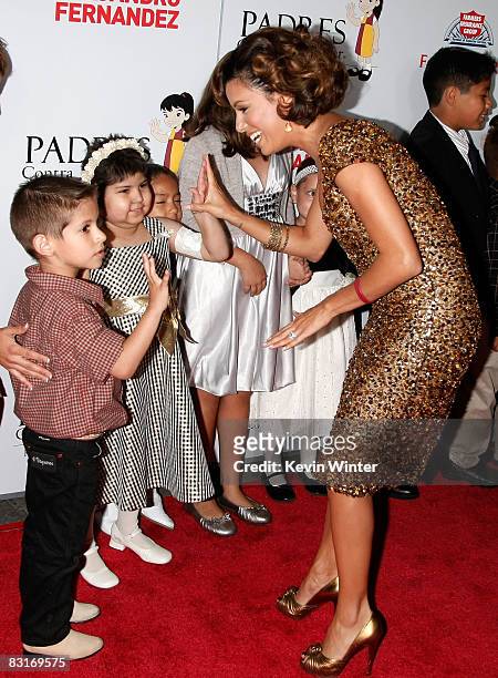 Actress Eva Longoria Parker and children arrive at the Padres Contra El Cancer's 8th Annual "El Sueno De Esperanza" at the Hollywood & Highland...