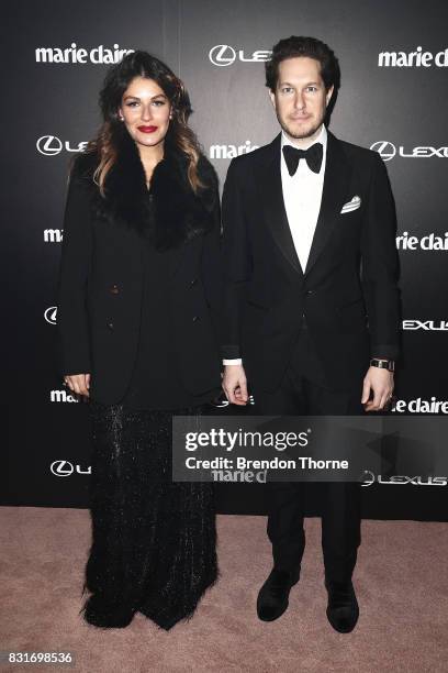 Camilla Freeman-Topper and Marc Freeman arrive ahead of the 2017 Prix de Marie Claire Awards on August 15, 2017 in Sydney, Australia.