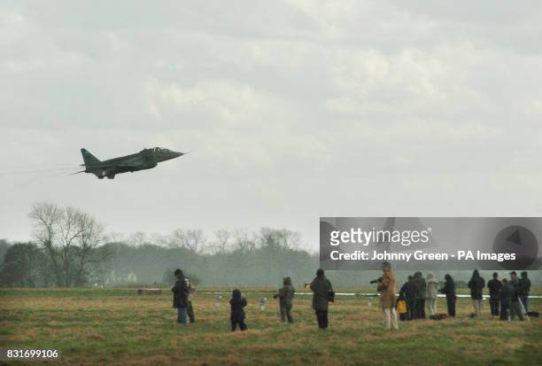 Jaguar GR3 aircraft takes off from RAF Coltishall in Norfolk, Saturday April 1, 2006. The aircraft is one of the last planes to fly from the RAF base...