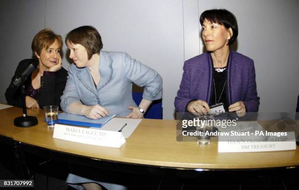 Government Ministers Margaret Hodge of the Department for Work and Pensions, Maria Eagle of the Department for Education and Skills and Dawn...