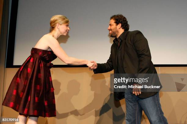 Lori Nelson and director Brett Ratner attend the 1st Annual One Show Entertainment Awards at the Paley Center for Media on October 7, 2008 in Beverly...