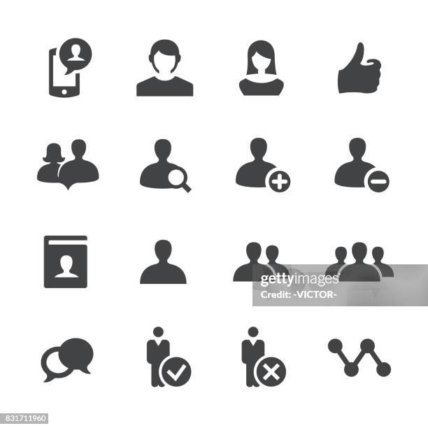 stockillustraties, clipart, cartoons en iconen met sociale netwerk gebruiker icons - acme serie - people icon set