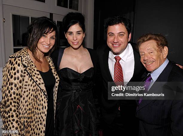 Actors Gina Gershon, Sarah Silverman, Jimmy Kimmel and Jerry Stiller attend the Project A.L.S. 11th Annual "Tomorrow is Tonight" Benefit Gala at The...