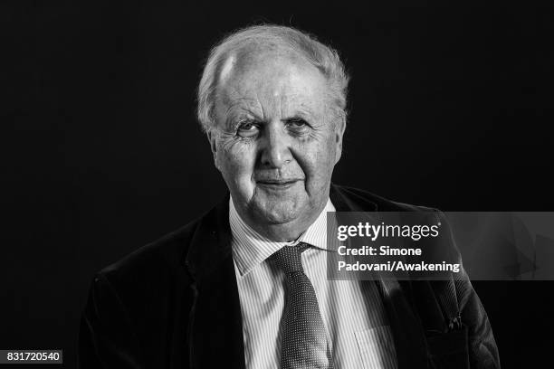 Alexander McCall Smith attends a photocall during the Edinburgh International Book Festival on August 15, 2017 in Edinburgh, Scotland.