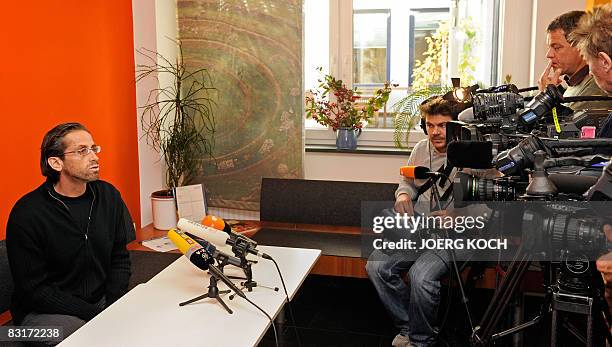 Michael Schott , chairman of German travel company Hauser Exkursionen, gives a press conference on a plane crash in Nepal on October 8, 2008 in...