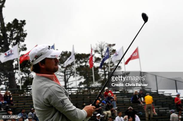 Northern Irish golfer Graeme McDowell swings his club during the 110th US Open golf championship, Pebble Beach, California, June 20, 2010.