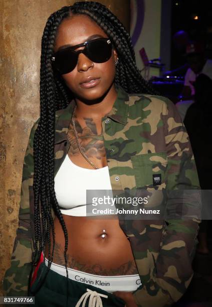 HoodCelebrityy attends the HOT 97's Who's Next - Caribbean Showcase on August 14, 2017 in New York City.